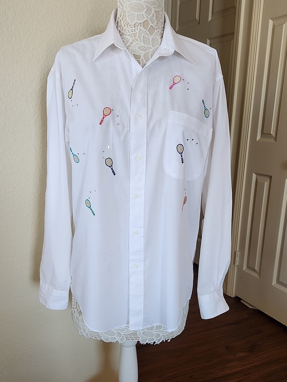 Mili Designs Blingy Whimsical  Pickleball Tennis Preppy Mom ‎ Shirt Size M